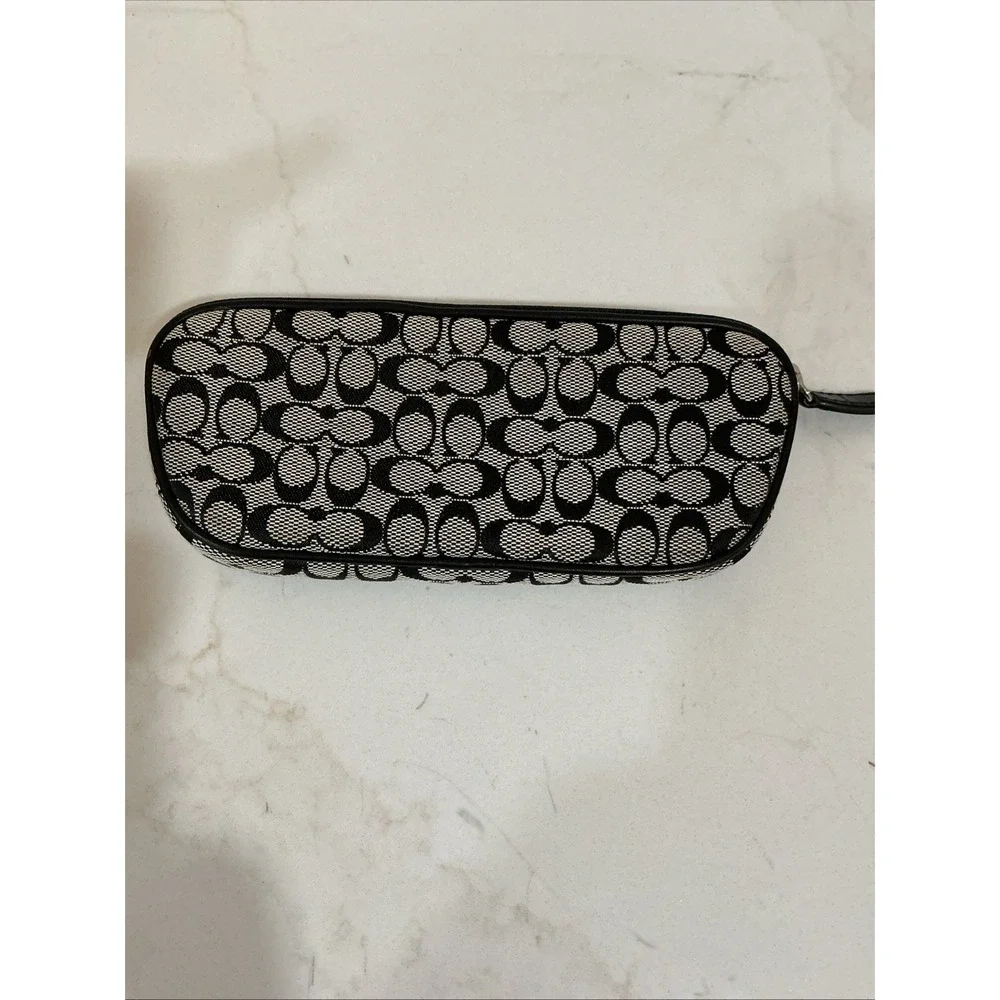 Coach Black Jacquard Vintage Soft Zipper Glasses Case